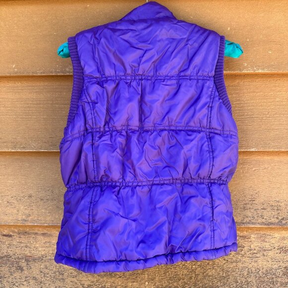 Weatherproof Girls 7/8 Purple Puffer Vest With Plaid Lining - Picture 3 of 8